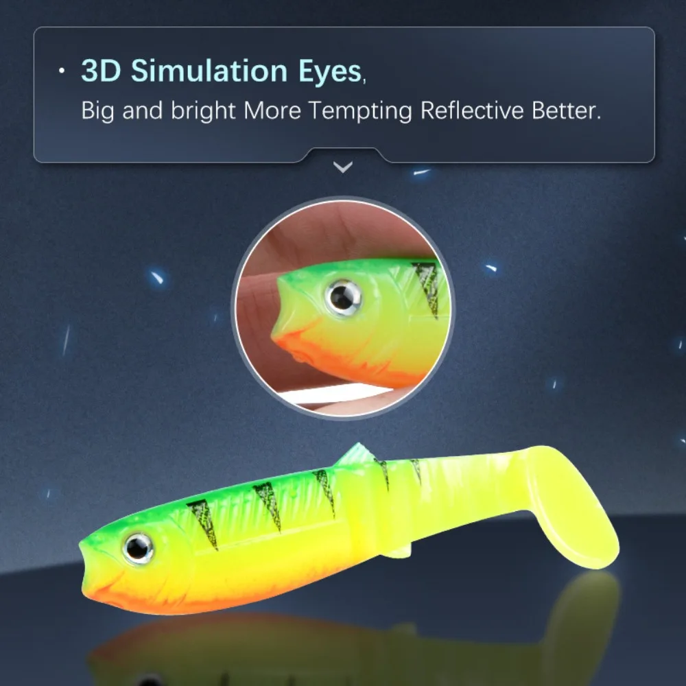 Señuelo blando Cannibal con cola de paleta y ojos 3D - imagen 2