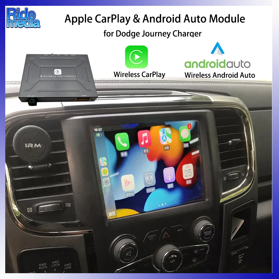 RideMedia CarPlay Activation for Dodge Journey Charger Siri Integration Real-time Traffic Touch Voice Control GPS Apps