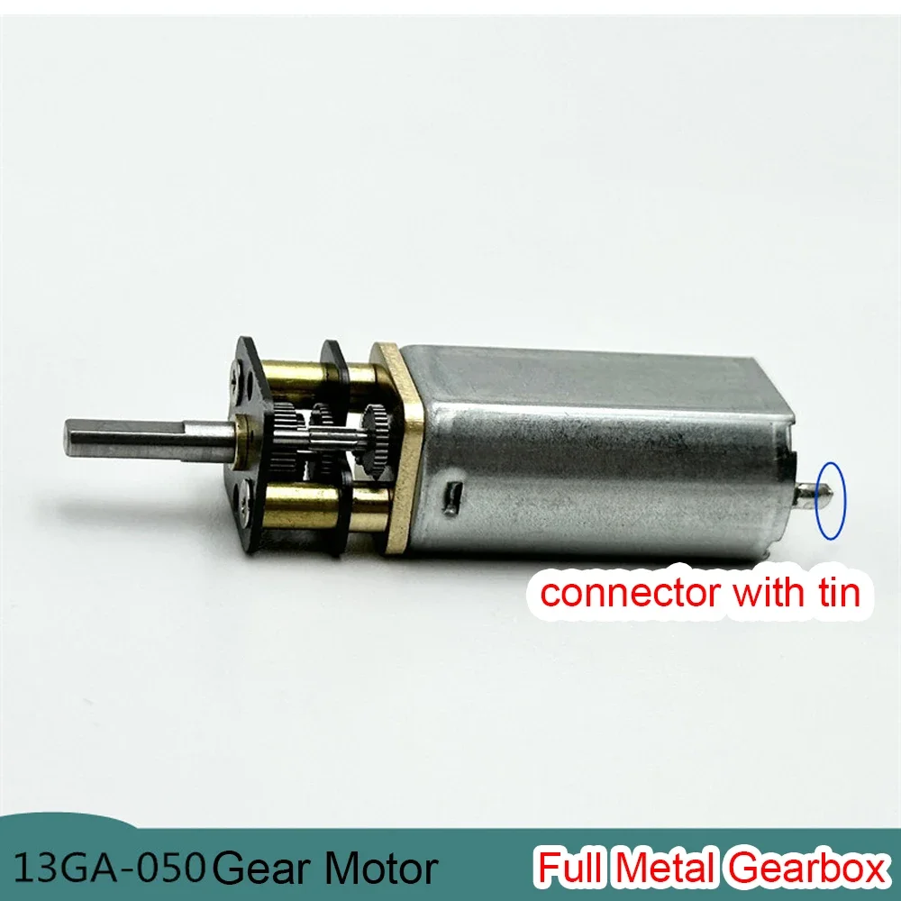 1pcs High Torque Full Metal Gearbox 050 Gear Motor DC3V-12V 28RPM-118RPM Slow Speed Flat Shaft Reduction Robot 13GA-050