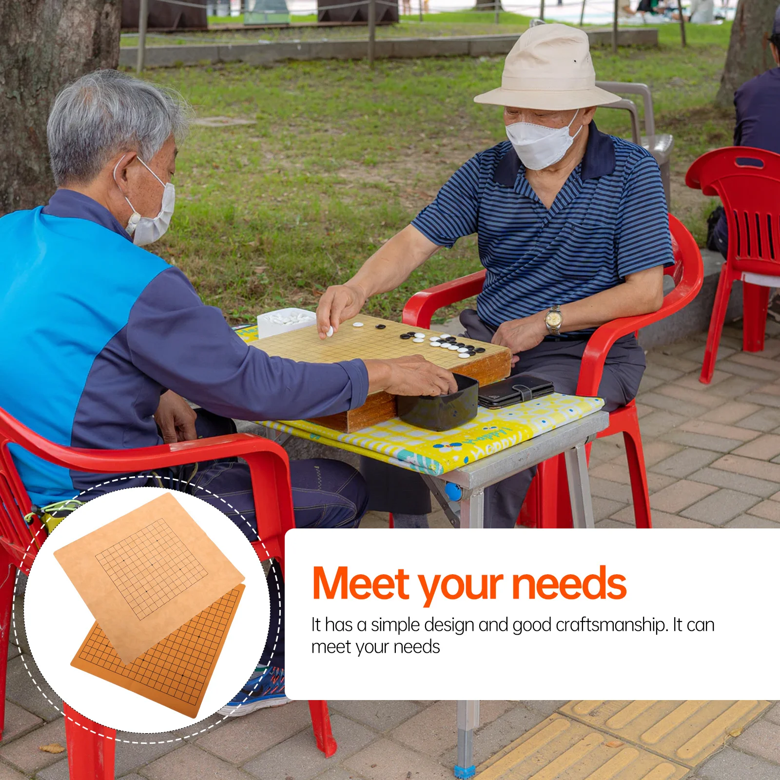 

2Pcs Folding Chessboard Gobang Game Board Double Sided Structure Printing Easy to Store Travel Friendly