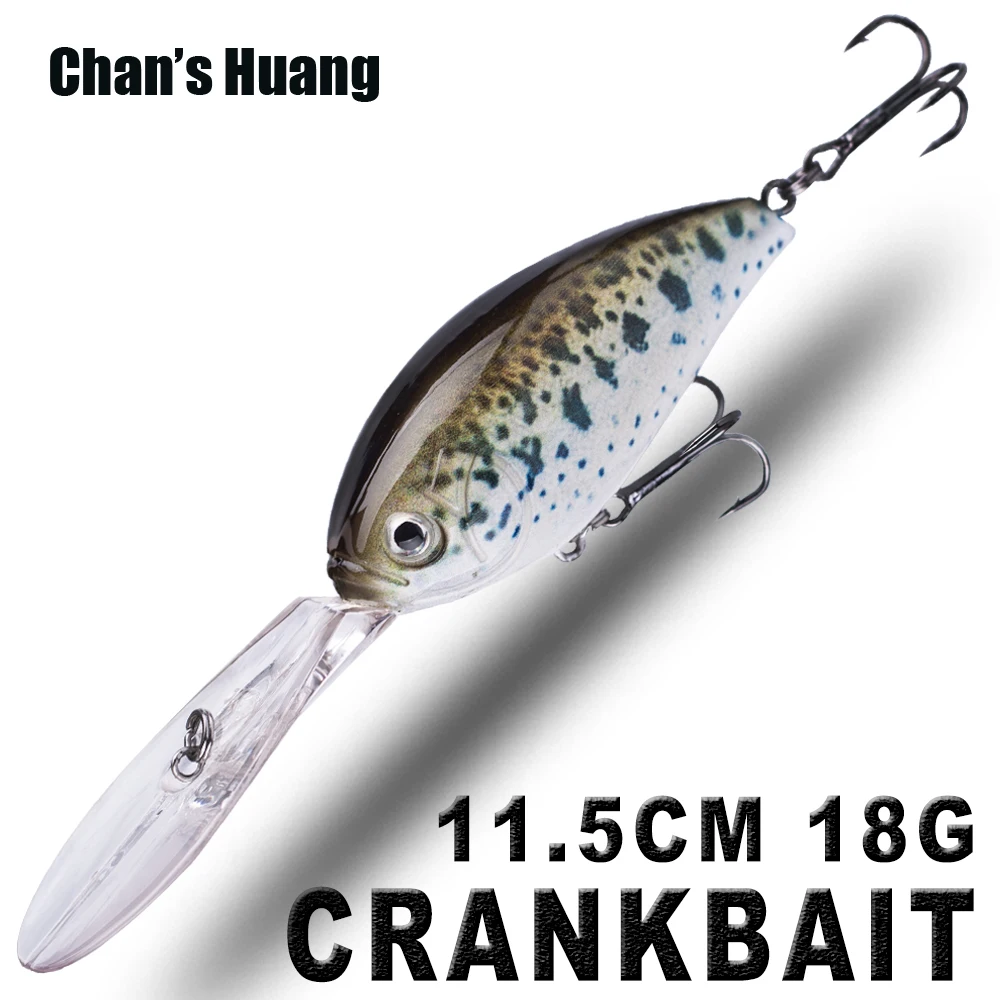 Chan\'ın Huang 1 adet 11.5CM 18G yüzer Artificial yapay bas balıkçılık Lures derin su dalgıç krank sert yem Wobblers