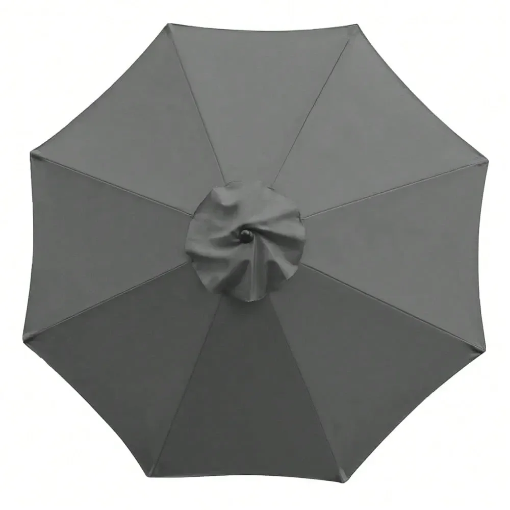 

9ft Patio Umbrella Replacement Canopy Market Umbrella Top Outdoor Umbrella Canopy With 8 Ribs,OneSize,DarkGray