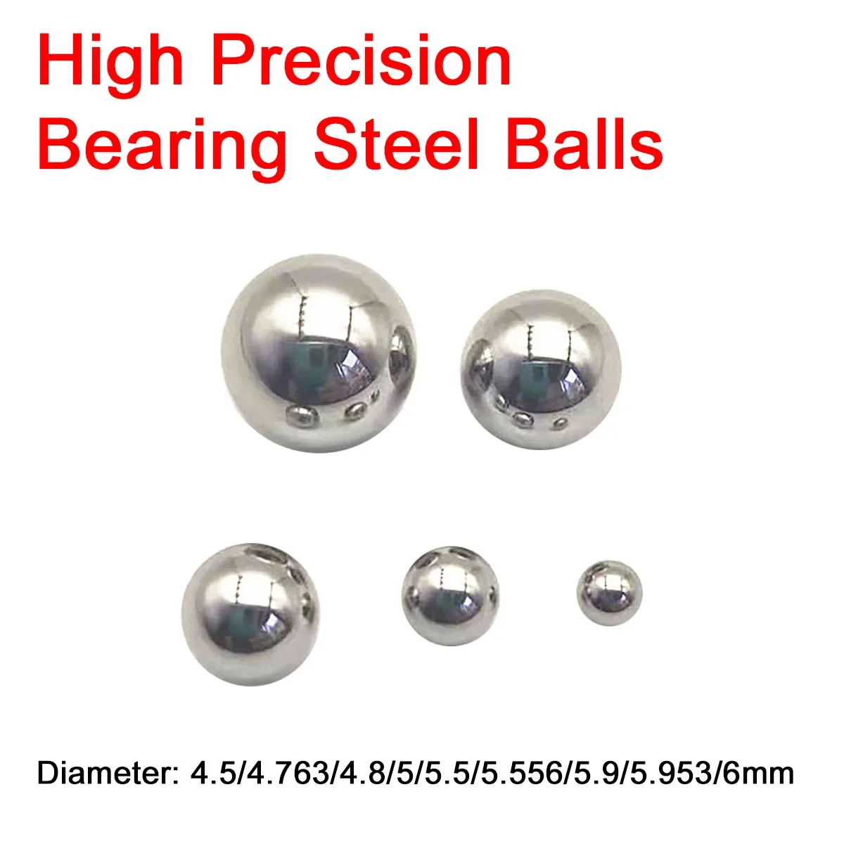 

10/50/100/500Pcs High Precision Bearing Steel Balls 4.5/4.763/4.8/5/5.5/5.556/5.9/5.953/6mm Chrome Bearing Steel Solid Beads