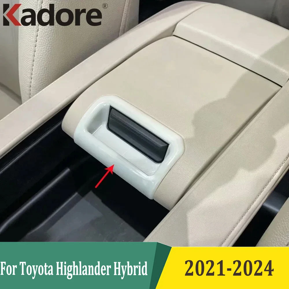 For Toyota Highlander Hybrid 2021 2022 2023 2024 Car Glove Armrest Storage Box Handle Switch Cover Trim Inner Accessories