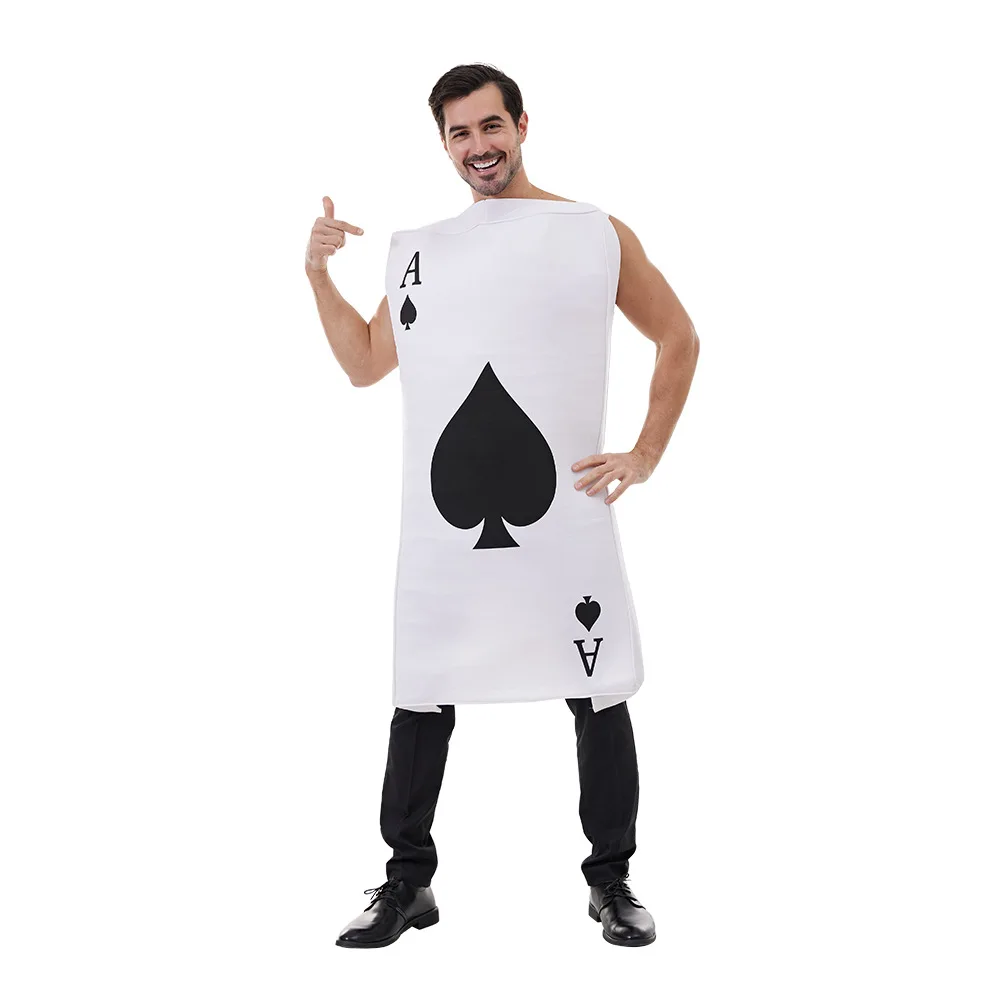 Fun Poker Onesie Women Men Jumpsuits Party Weird Costumes Spade A Diamond A Halloween Clothes Bodysuit Halloween Cosplay Anime