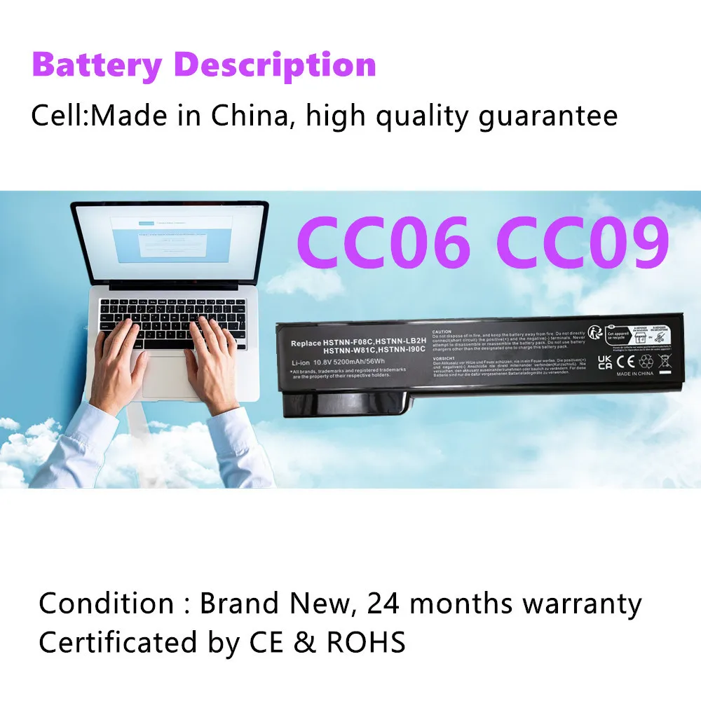Laptop Battery For Hp ProBook 6460b 6470b 6560b 6570b 6360b HSTNN-F08C HSTNN-I90C 6465b 6475b 6565b For EliteBook 8460p