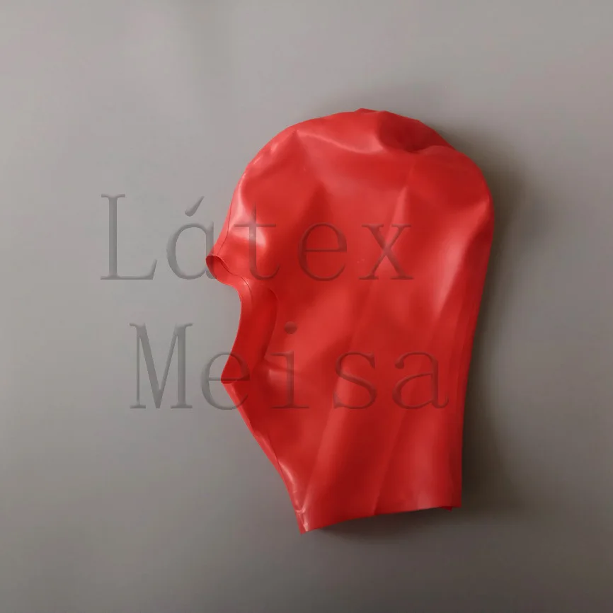 Open nose and mouth only Head latex masks red rubber hoods with back zip