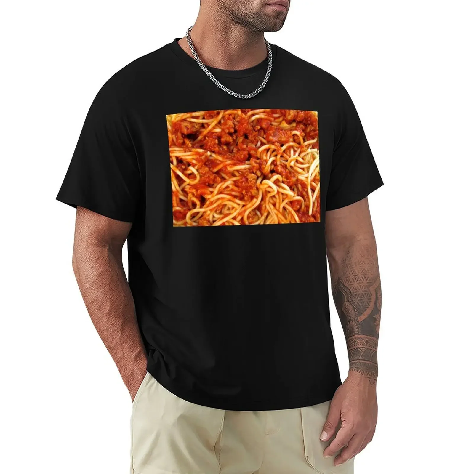 Spaghetti With Sauce T-Shirt tops blacks sweat T-shirt men