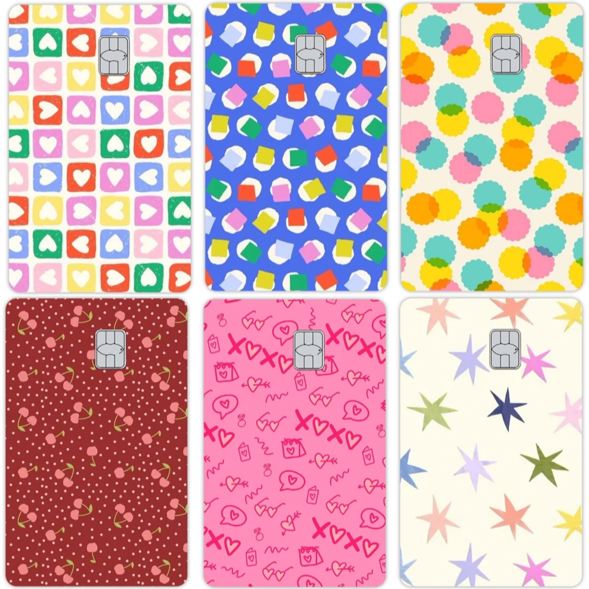 Colorful Fashion Diy Bank Card PVC Stickers Girly Heart Kawaii Film Tape Skin for Credit Debit Visa Subway Access Card Decal Toy