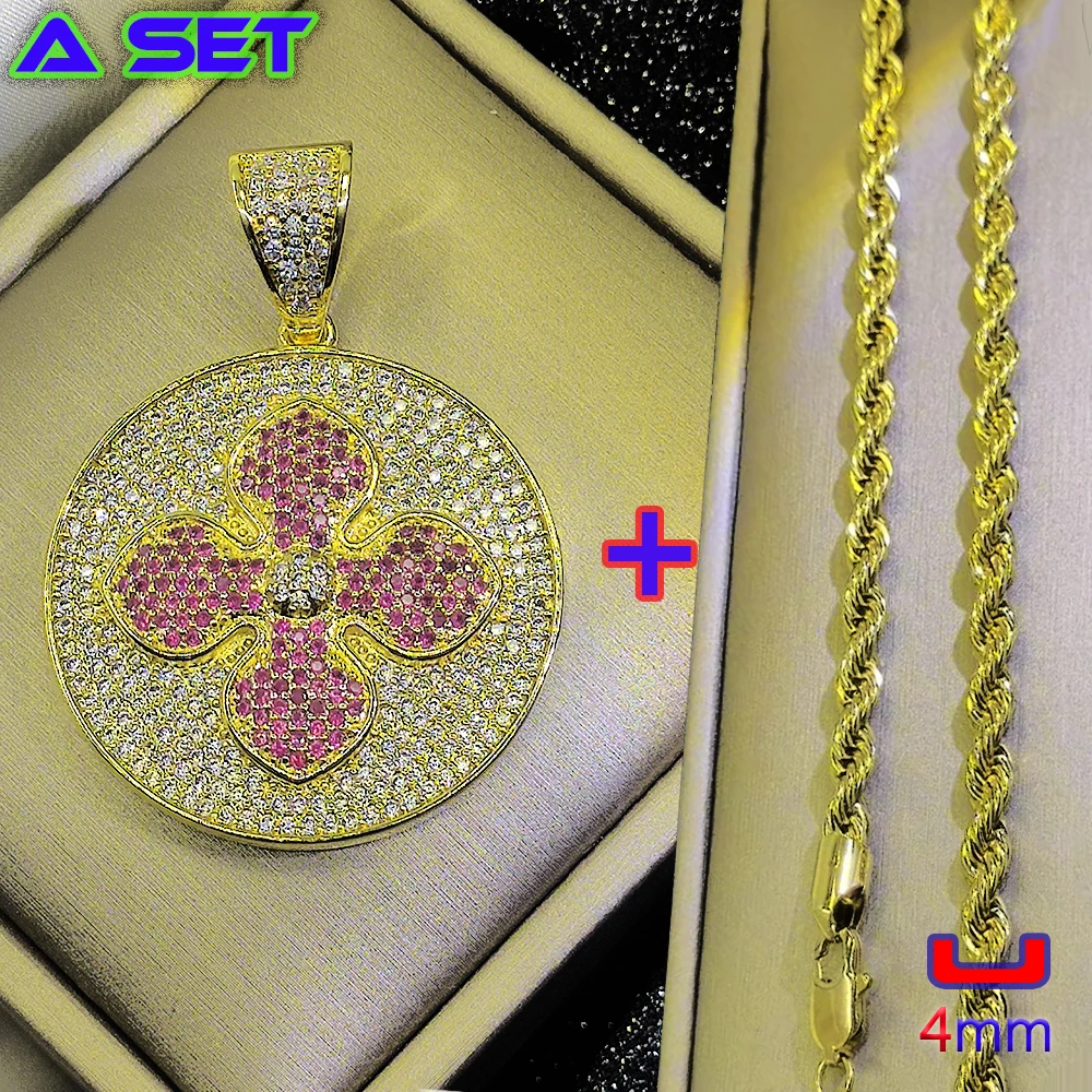 Hip hop Luxury Fashion Brand Decorative Necklace, High end Diamond Inlaid Pendant, Hand Plated 18K Gold, Popular Boutique