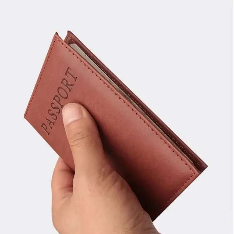 

PU Leather Passport Cover Case Solid Color Passport Holder with ID Credit Card Slot Passport Protector Sleeve Orginizer Document