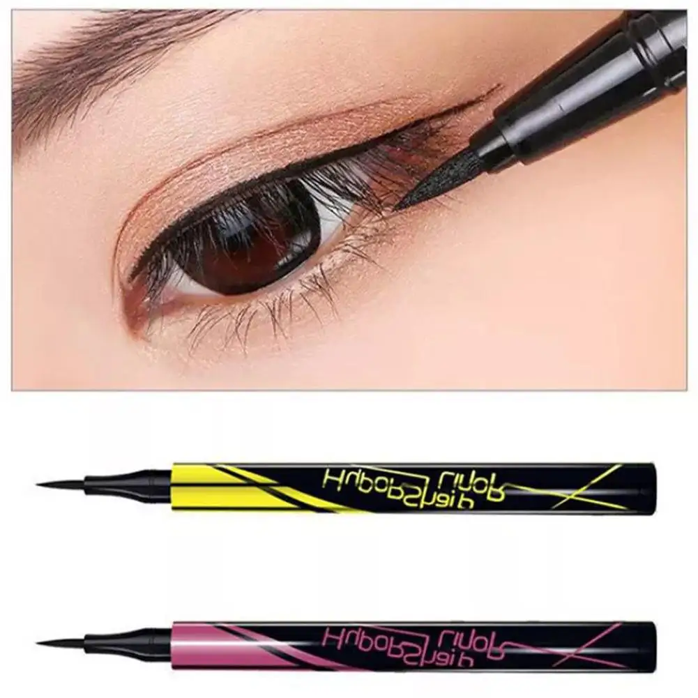 Wodoodporny matowy szybkoschnący bez barwienia Halo Eyeliner naturalne narzędzia czarny cienkopis Eyeliner do makijażu płynny długi ołówek brązowy La C6P9