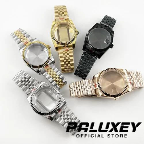 Imagen 2 del producto Accesorios de reloj NH35, caja de reloj de cristal de zafiro de 36mm/40mm para NH34, NH35, NH36, NH38, movimiento de 28,5mm, Dial de pulsera de bloqueo deslizante