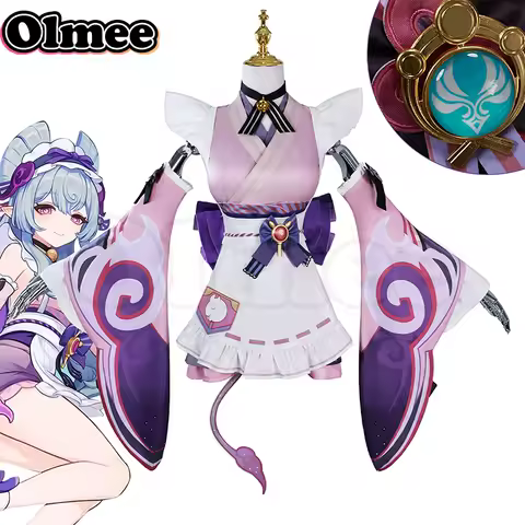 [Olmee]In Stock Yumemizuki Mizuki Cosplay Costume Genshin Impact Юмэмидзуки Мидзуки Maid Suit Full Set Wig Halloween Xmas