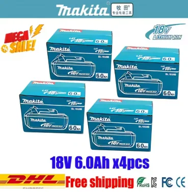 

Makita 18V 6.0 Rechargeable Lithium-Ion Battery ⭐️⭐️with LED Indicator, High Capacity for Makita Cordles Power Tool Battey⭐️⭐️