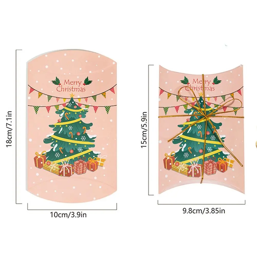 صناديق هدايا من ورق الكرافت لعيد الميلاد المجيد ، حزمة ورقية للحلوى والبسكويت الحلو المفضّل للحفلات ، صندوق تعبئة ، 10 * *