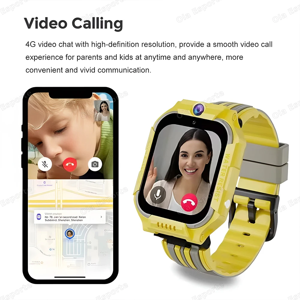 4G الإصدار العالمي للأطفال Smartwatch SOS GPS WiFi تحديد المواقع HD كاميرا مكالمة فيديو ساعة أطفال 600mAh بطارية مصباح ليد جيب