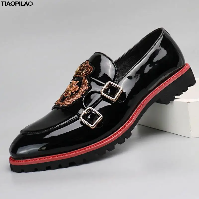 Breathable Business Attire Men's Leather Shoes Spring And Autumn Season Men's One Legged Monk Shoes Casual Men Shoes