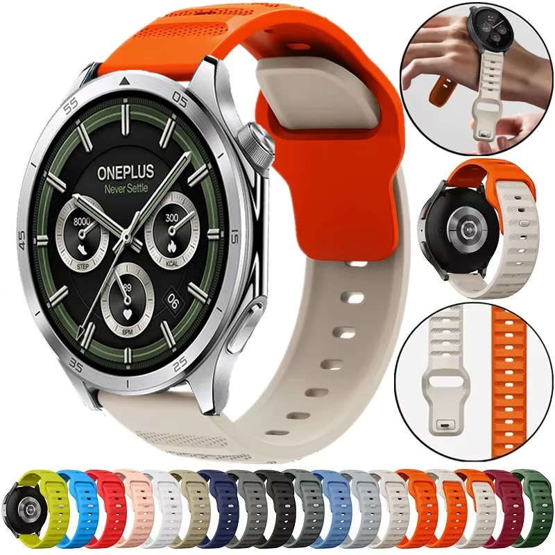 22mm Soft Silicone Strap For OnePlus Watch 3/2 2R Wristband Bracelet Band For OPPO Watch S/OPPO Watch X X2 4Pro Correa Belt