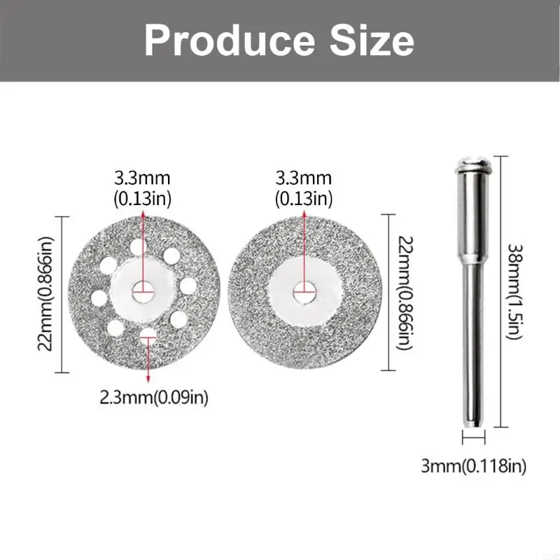 10pcs Diamantine Cutting Discs 22mm Thích hợp cho dụng cụ Glass Glas