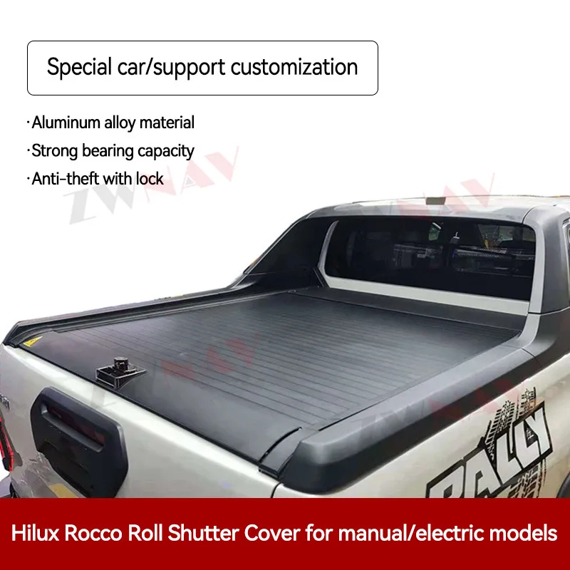 

Car Trunk Lids For Toyota Hilux Revo Rocco Vigo Pickup Bed Tonneau Cover Retractable Roller Shutter Tail Box Cover Manual Tail