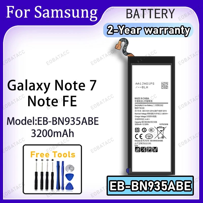 2026 New EB-BN935ABE Battery For Samsung Galaxy Note 7 3200mAh Replacement Battery + Free Tools