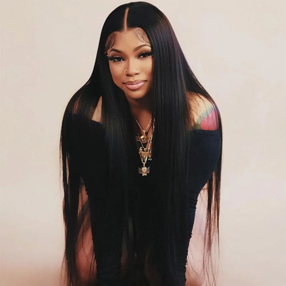 200 Density 30 Inch Lace Front Wig Transparent Straight Lace Frontal Human Hair Wig 13x4 HD PrePlucked 5x5 Glueless For Women
