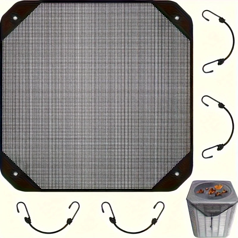 1pc, Durable Outdoor Air Conditioner Cover Water Resistant Fabric, Windproof Design, Protects Against Dust And Cold Air, PVC Mes