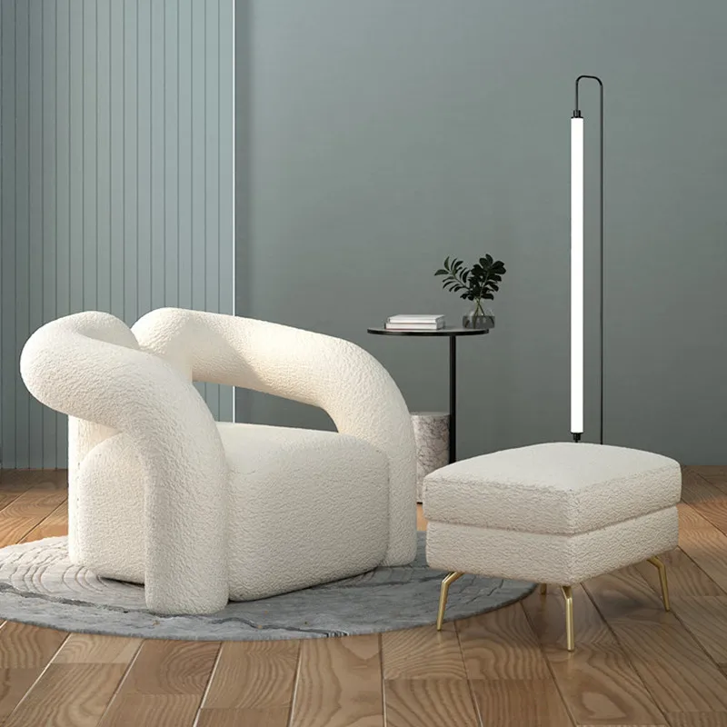 Single sofa chair living room sofa leisure chair lamb wool tiger chair simple leisure home