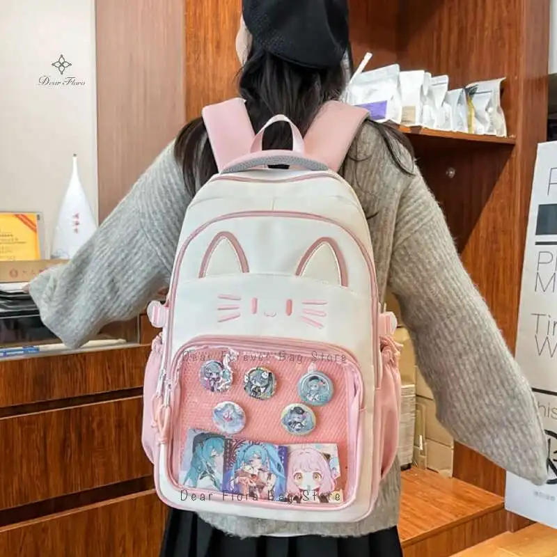 3d cat ear backpack for kids Buy WHUMIES Blue Cartoon with Ears & Flower Detail, Lightweight Hard Shell Toddler School Bag Girls, Cute Animal Preschool Backpack with Padded Straps at Vegan Leather Cleaning Tips Girls Embroidered Cat Backpack -