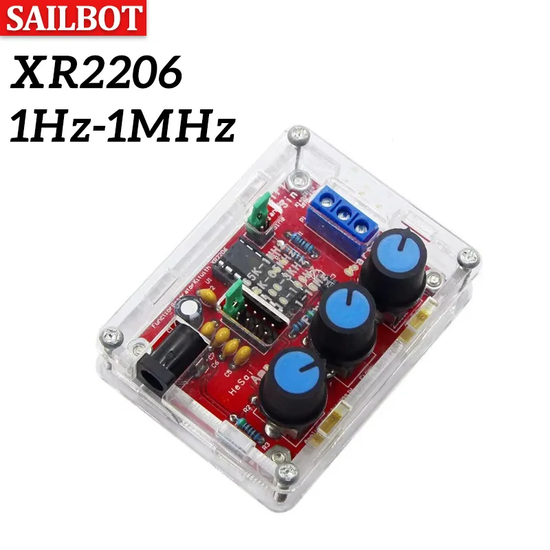 XR2206 1Hz-1MHz Functie Signaalgenerator Sinus/Driehoek/Vierkante Uitgang Signaalgenerator Verstelbare Frequentie Amplitude DIY Kit