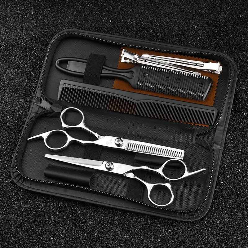 Stainless Steel Hair Cutting Scissors Set Thinning Shears Hairdressing Tools Barber Scissors for Bangs Trimming 4