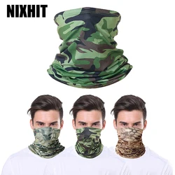 NIXHIT-Bandana de camuflaje para hombre y mujer, pasamontañas de seda de hielo, media cara, cubierta de polaina para el cuello, bufanda para ciclismo, caza, pesca, a prueba de polvo, X004