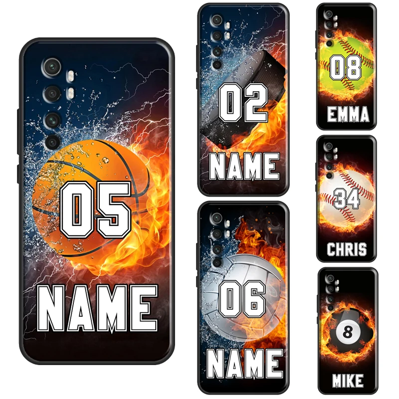 PERSONALIZED NUMBER NAME SOCCER Hockey Case For Xiaomi Mi 11 Lite Ultra Mi 12 11T Pro Cover For POCO X3 Pro GT F3 M3 M4 X4 Pro