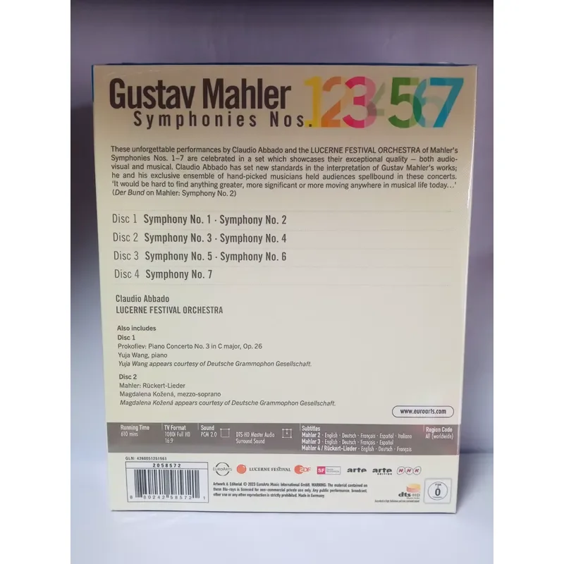Mahler Symphonies 1-7 Abbado Conducts Lucerne Festival Orchestra Blu-ray Disc