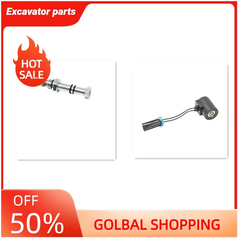 Accessori idraulici per macchinari di ingegneria E26 Escavatore Elettrovalvola Nucleo valvola 6678988 Bobina 6678984