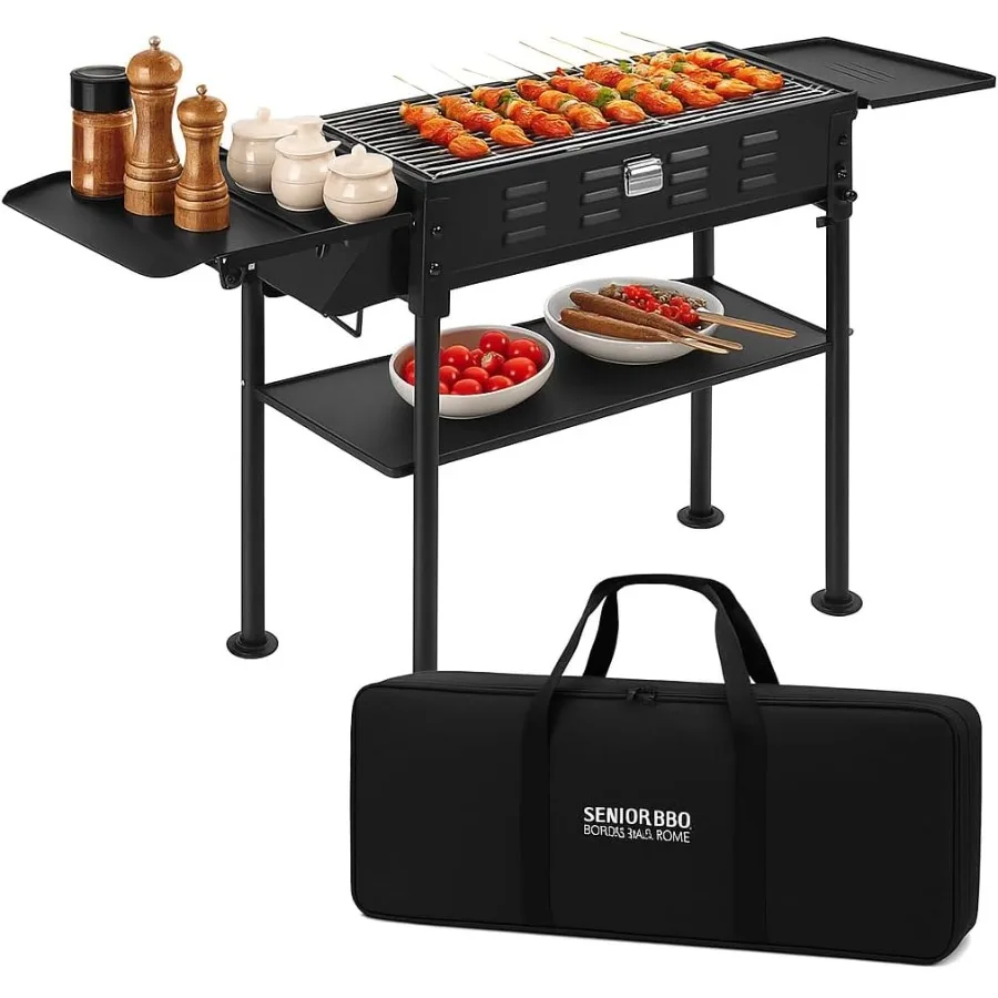 

35 Portable Charcoal Grill Folding BBQ Grill for Outdoor Grilling Cooking Camping Hiking Picnics Tailgating Backpacking