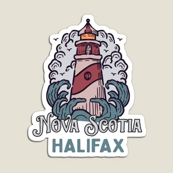 Halifax Nova Scotia Vintage Lighthouse  Magnet  Decor Baby Cute for Fridge Organizer Children Stickers Home Colorful Kids Holder