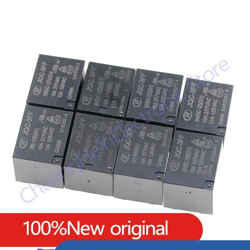 

5Pcs/lot 10A Relay HF JQC-3FF 5VDC-1HS 9VDC-1HS 12VDC-1HS 24VDC-1HS 4Pin JQC-3FF 5DCV-1ZS 9DCV-1ZS 12DCV-1ZS 24VDC-1ZS 5Pin