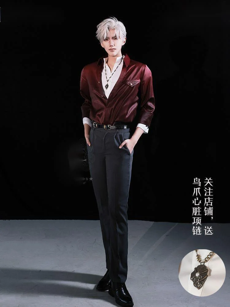 

Game:Love And Deepspace Sylus Cos Costume Cosplay Clothes Men Suit Red Shirt Pants Role Play Cool Handsome Full Set