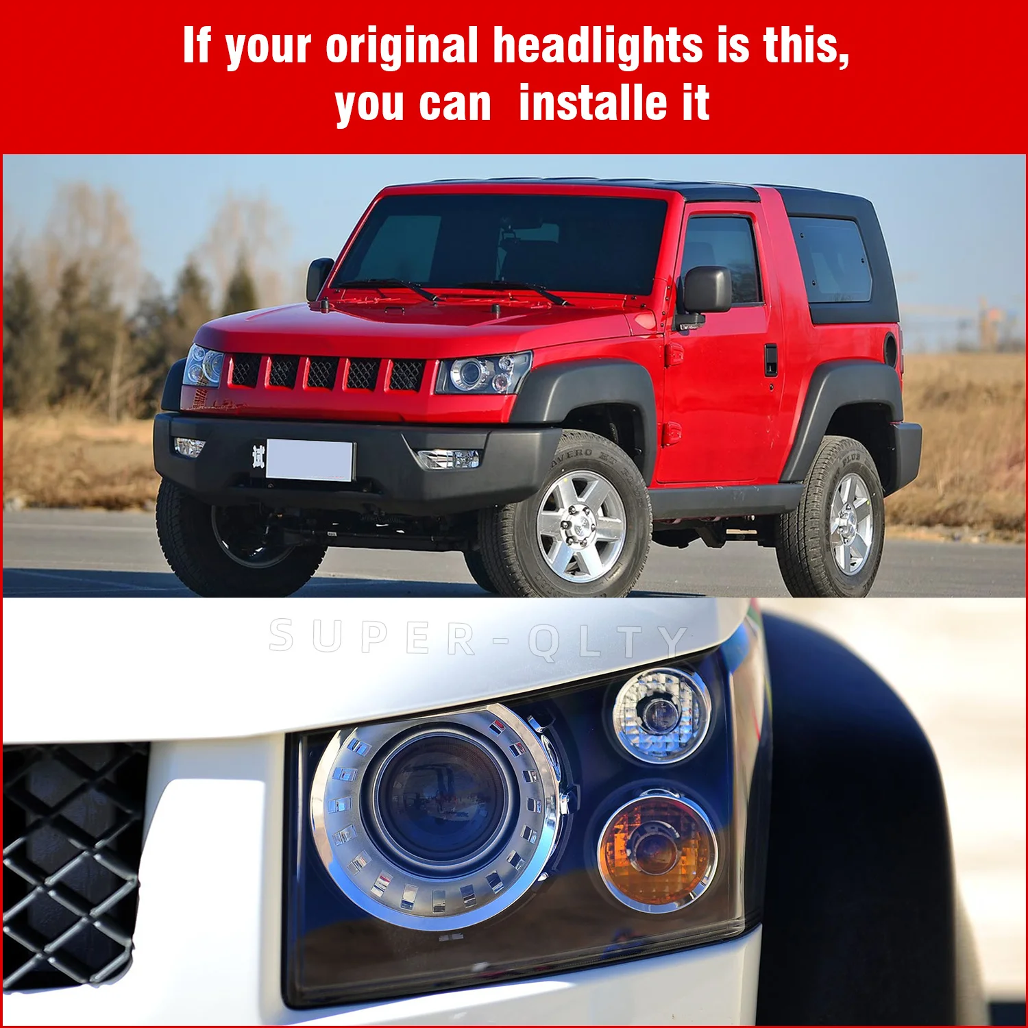 Headlights For BEIJING BJ40 40L Head Lamp Upgraded LED Lens Headlights With Dynamic Turn Signal 2 PCS