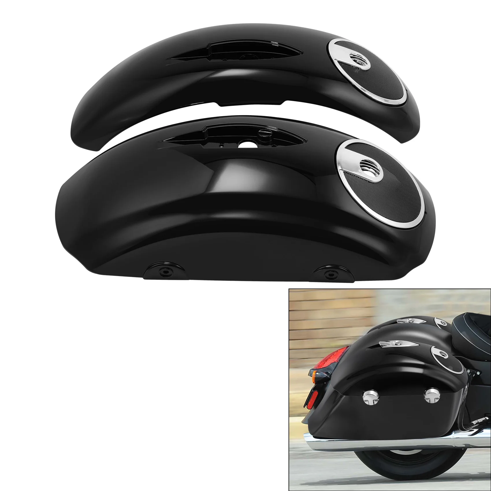 

Крышки седельной сумки, 6,5-дюймовый вырез для динамика для мотоцикла Indian Springfield Dark Horse Roadmaster Elite 2018, Chieftain 2014-2017