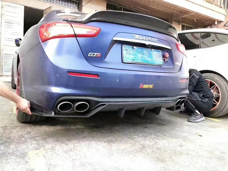 مناسبة لـ 18-21 Maserati Jiboli ذيل ألياف الكربون المعدل، جناح ضغط من ألياف الكربون، عبوة صغيرة، شفاه أمامية وخلفية
