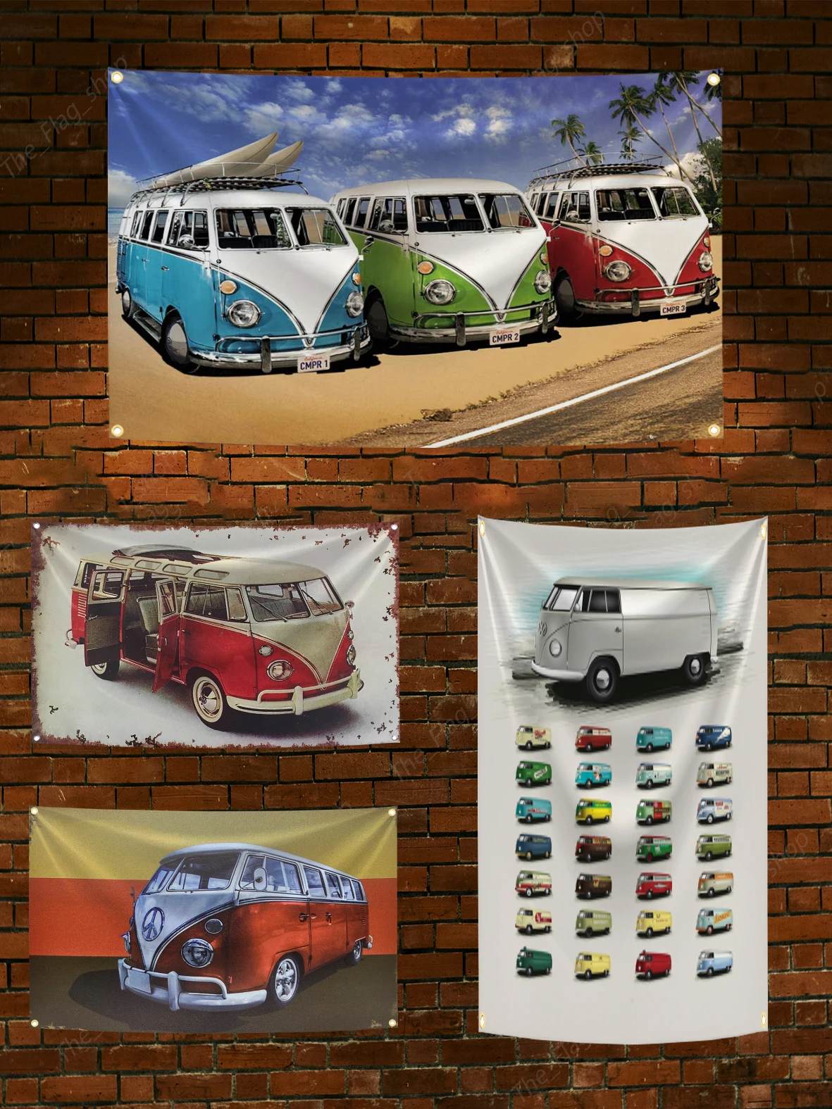 90x150cm Summer Time Transporter T1 Bus Car Flag Polyester Digital Printing Banner for Garage Home Outside Decoration Tapestry