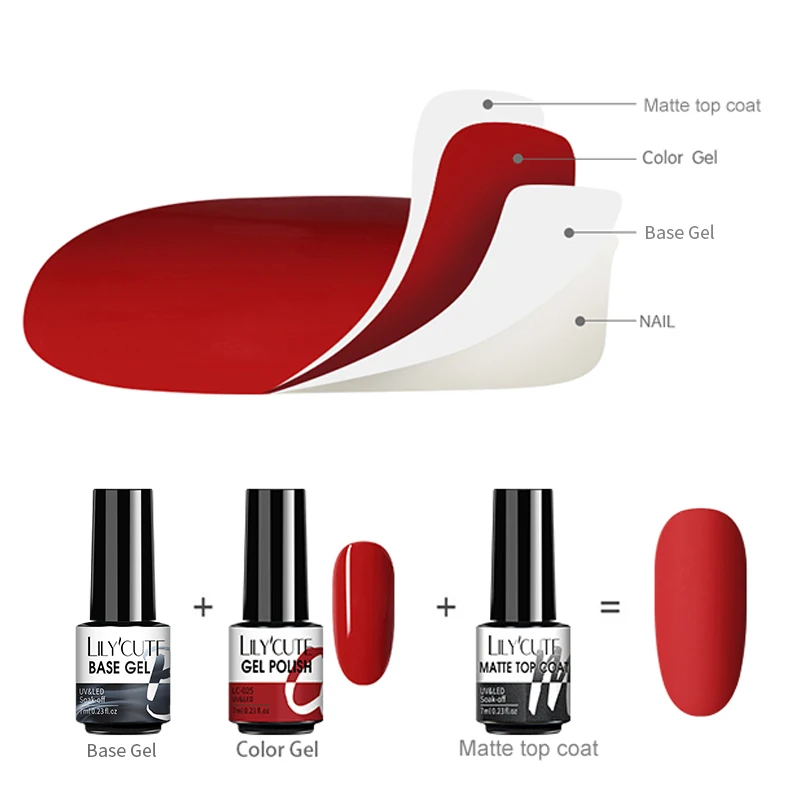 LILYCUTE 7 مللي وظيفة هلام قاعدة سوبر لا مسح معطف فوقي ماتي معطف فوقي نقع قبالة الأشعة فوق البنفسجية LED شبه دائمة الورنيش لفن تصميم هلام #6