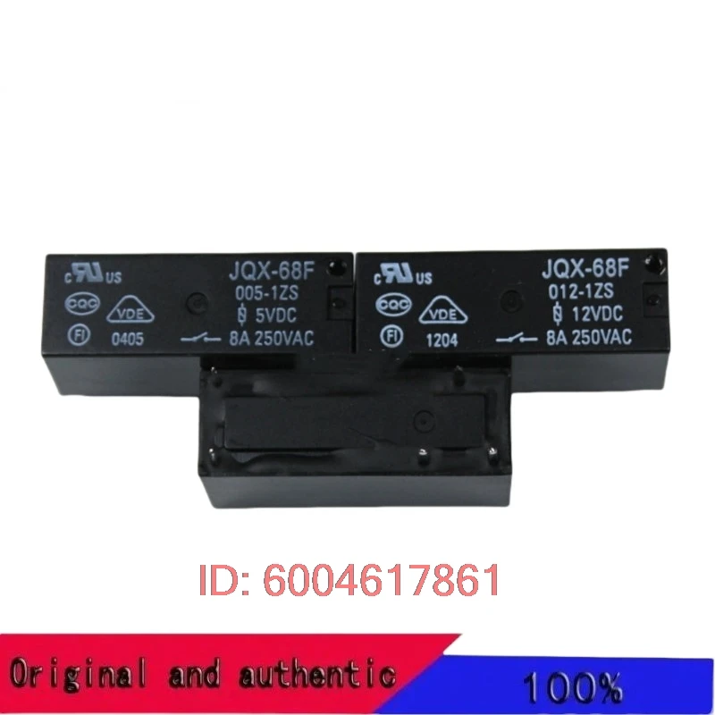 10 Peças/lote 100% Novos Relés Originais HF68F JQX-68F 005-1ZS 012-1ZS 024-1ZS 5PIN JQX-68F 005-1HS 012-1HS 024-1HS 8A 250VAC 4PIN