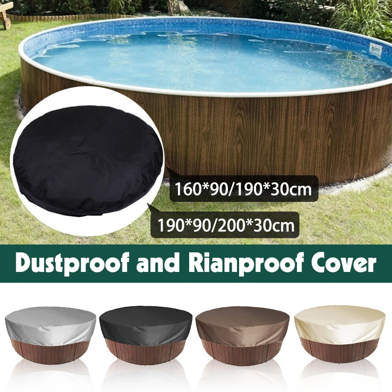 Round Bathtub Cover Outdoor Anti-UV Protector Spa Hot Tub Dust Waterproof Covers Anti-UV Material  Waterproof Strong Durable