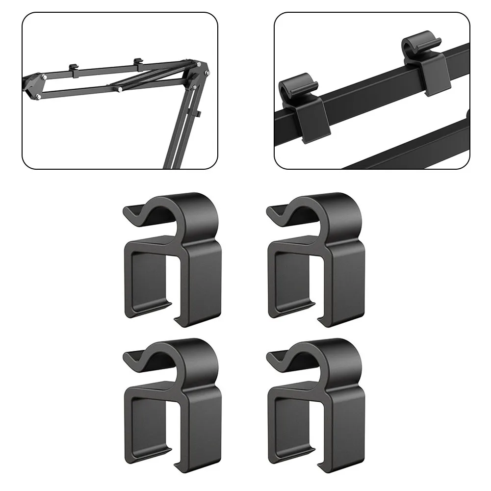 Pack of 4 Microphone Clip Stand Cable Clips Specially Designed for PC Desktops Light and User friendly Holds Cables Close to You