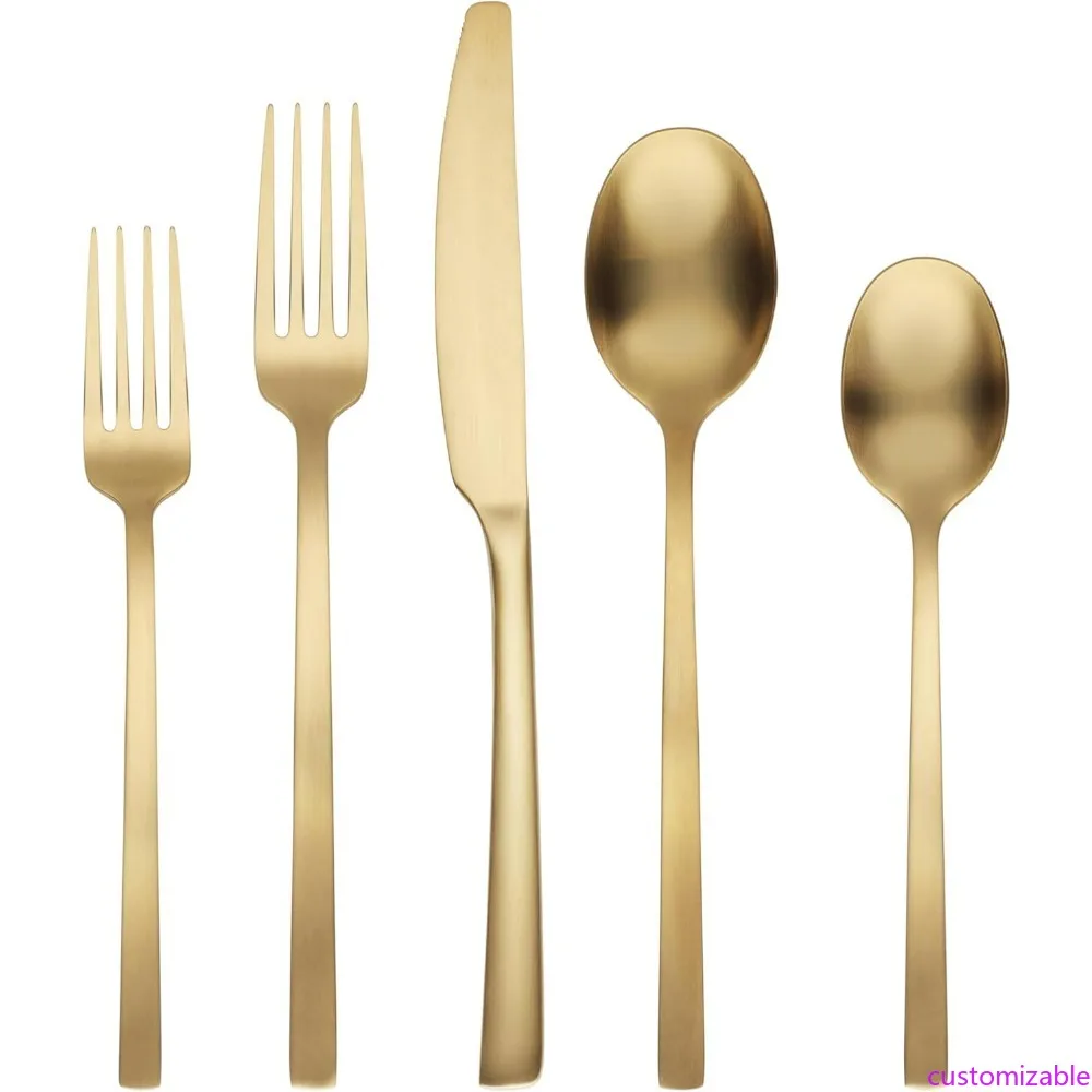 

Cambridge 807445CKW13DS Gold Satin 45-Piece Flatware Set, Beacon Collection