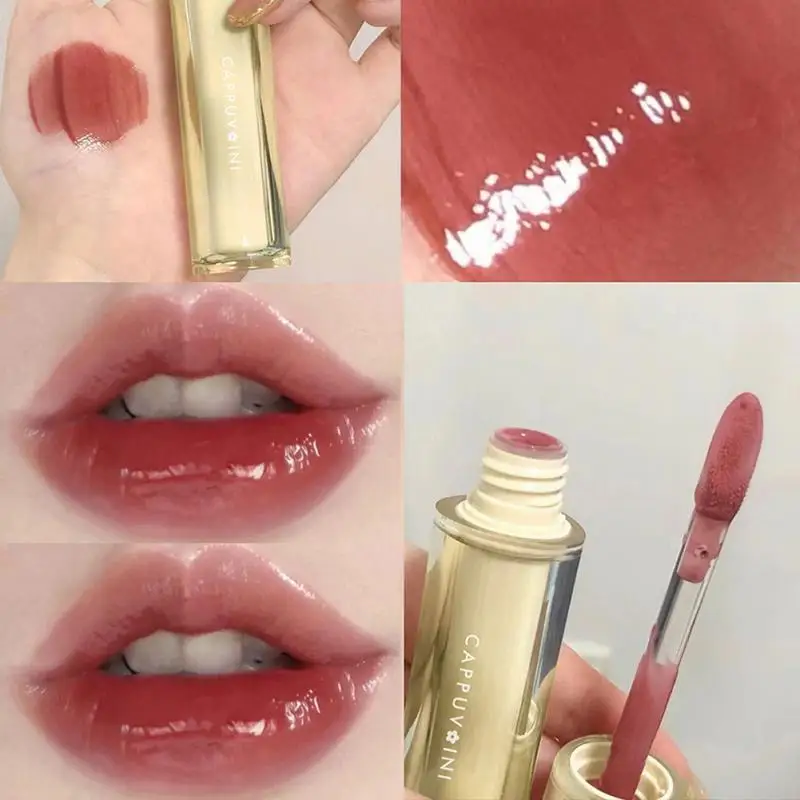 Ice Tea Lip Gloss Mirror Water Liquid Lipstick Moisturizing Lipgloss Sexy Plumping Oil Lip Tint Makeup Korean Cosmetic